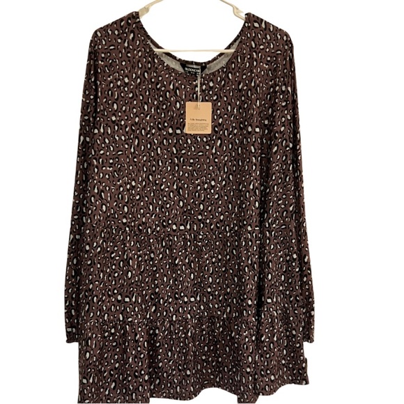 BloomChic Tops - BloomChic Brown Leopard Print Blouse/Tunic
